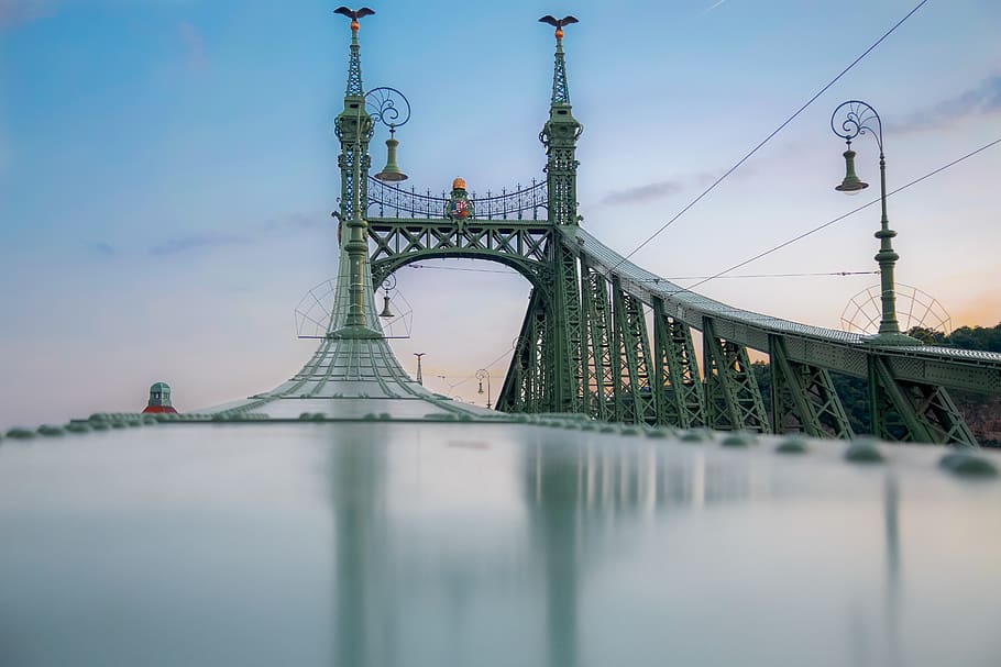 grey bridge under clear blue sky, built structure, architecture, HD wallpaper