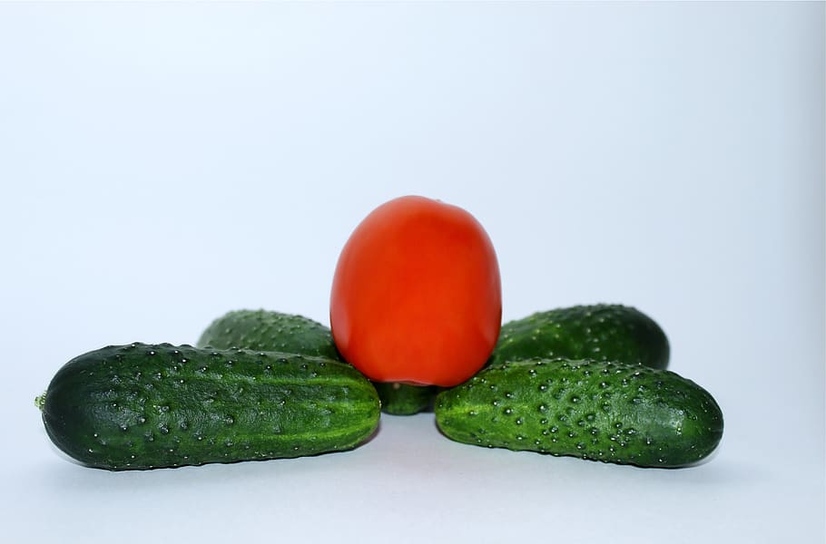 white, green, red, tomato, cucumber, vegetables, nutrition HD wallpaper