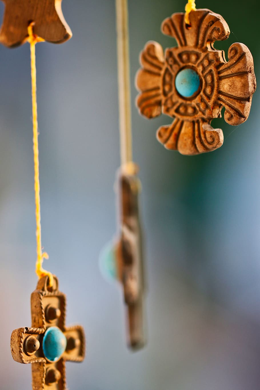 Selective Focus Photo Of Ornaments, handmade, hanging, macro HD wallpaper