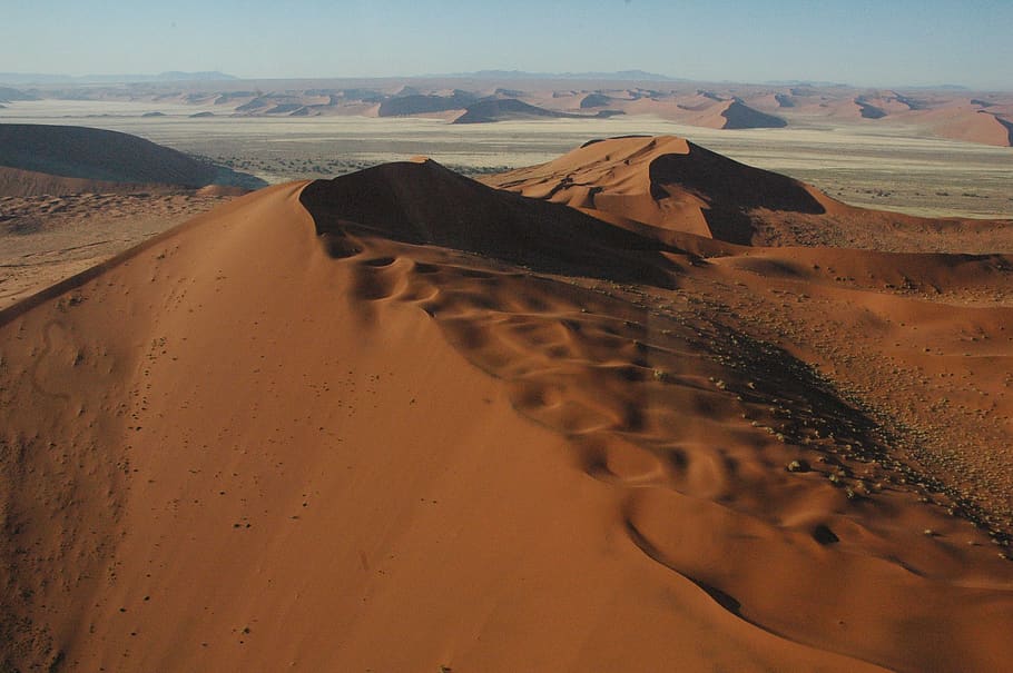 namibia, dunes, sand red, landscape, desert, scenics - nature HD wallpaper