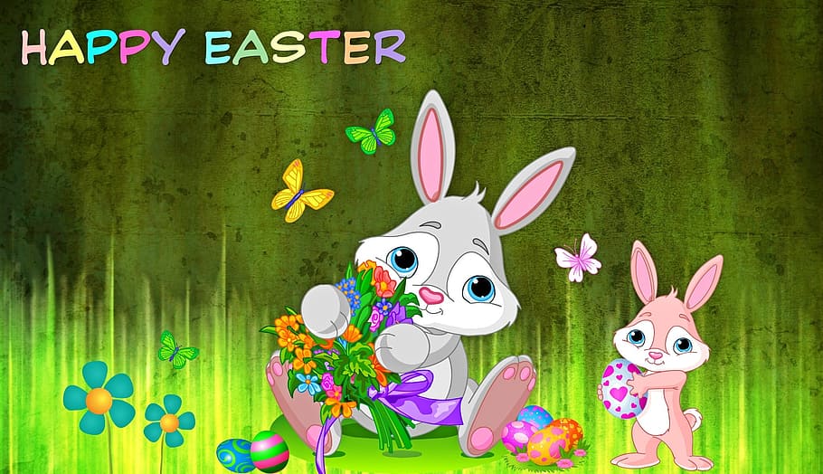 Happy, easter, card, paper, greeting, celebration, mammal, animal HD wallpaper