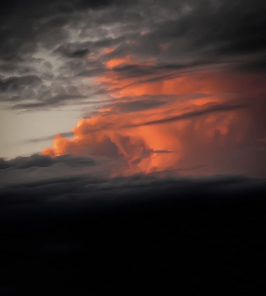 orange and gray clouds, cloud - sky, sunset, beauty in nature HD wallpaper