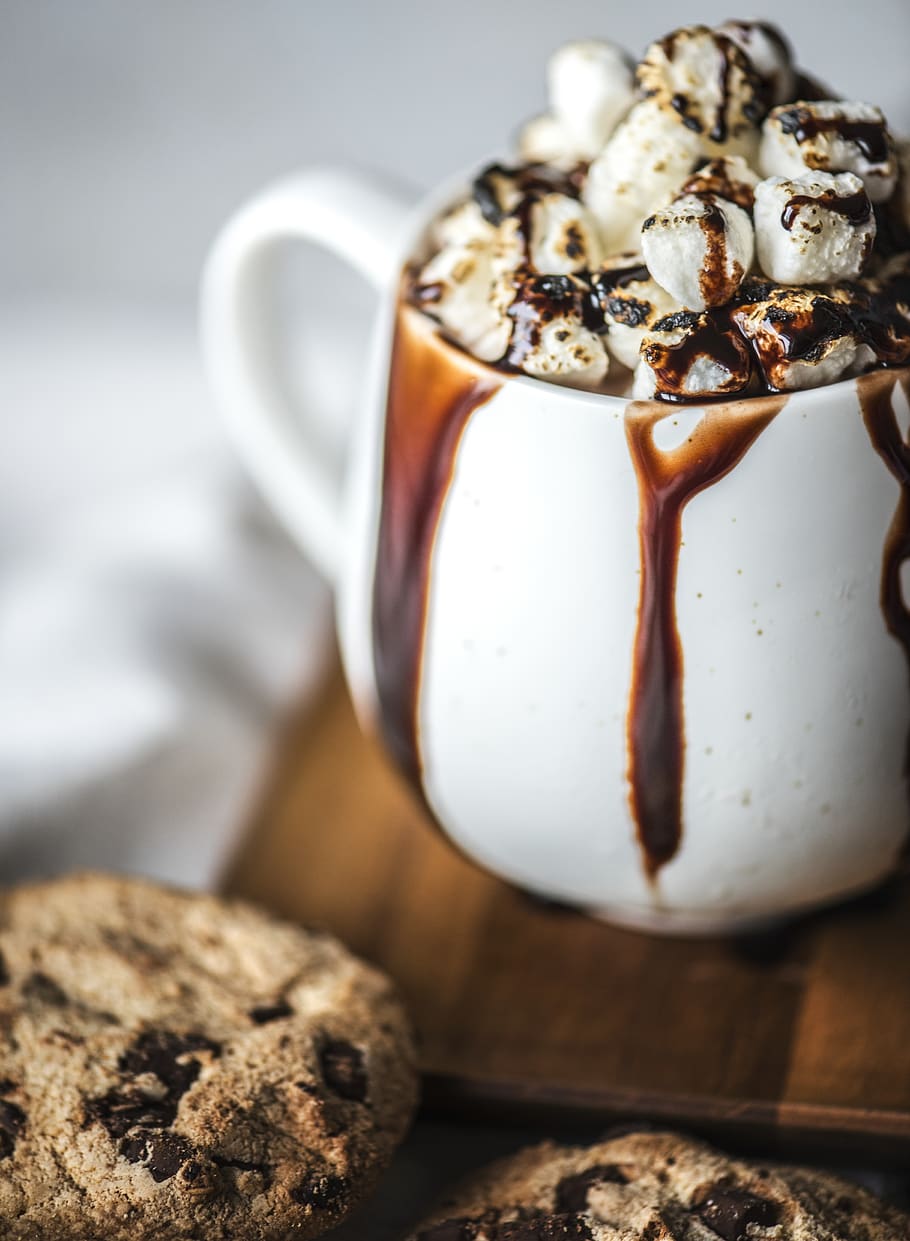 baked, beverage, biscuit, brown, cacao, chip, chocolate, chocolate chip HD wallpaper