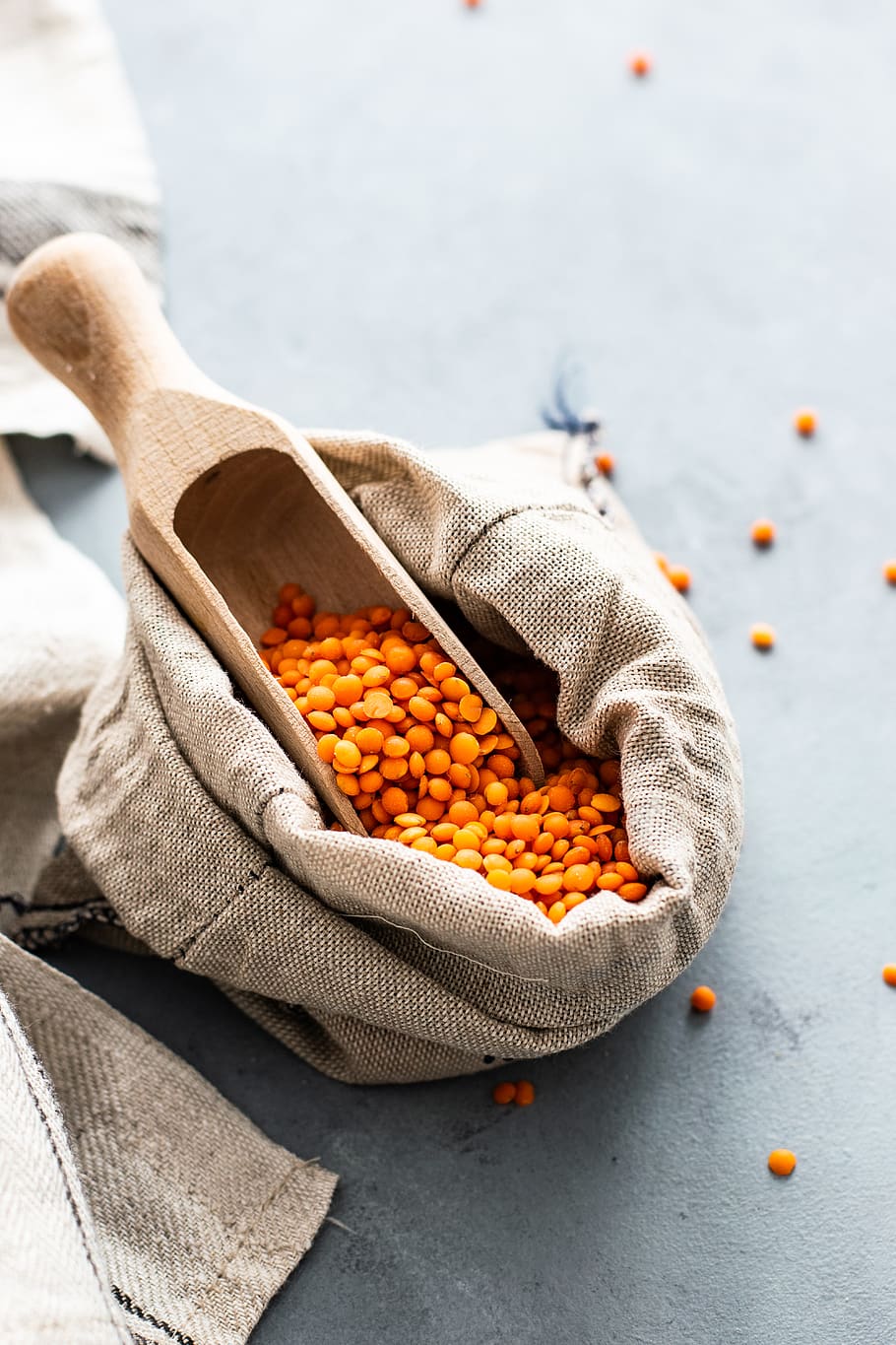 orange beans in sack, food and drink, healthy eating, wellbeing HD wallpaper