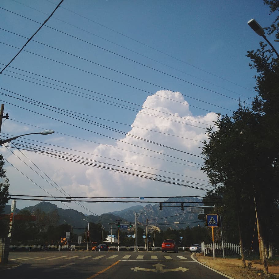 blackberry, sky, cable, transportation, road, power line, cloud - sky HD wallpaper
