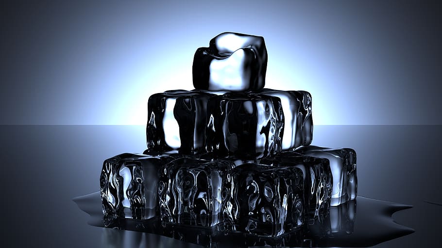 ice cubes, cold, water, melt, drink, thirst, refreshment, indoors HD wallpaper