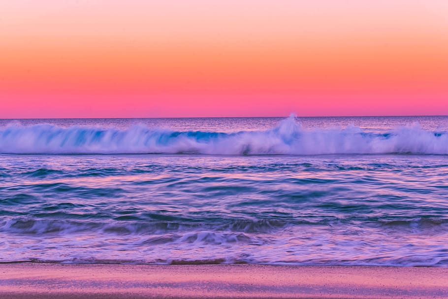 Ocean Waves, beach, dawn, desktop backgrounds, dusk, wallpaper