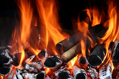 Fired Charcoal, ash, blaze, bonfire, burn, burning, burnt, camp HD wallpaper