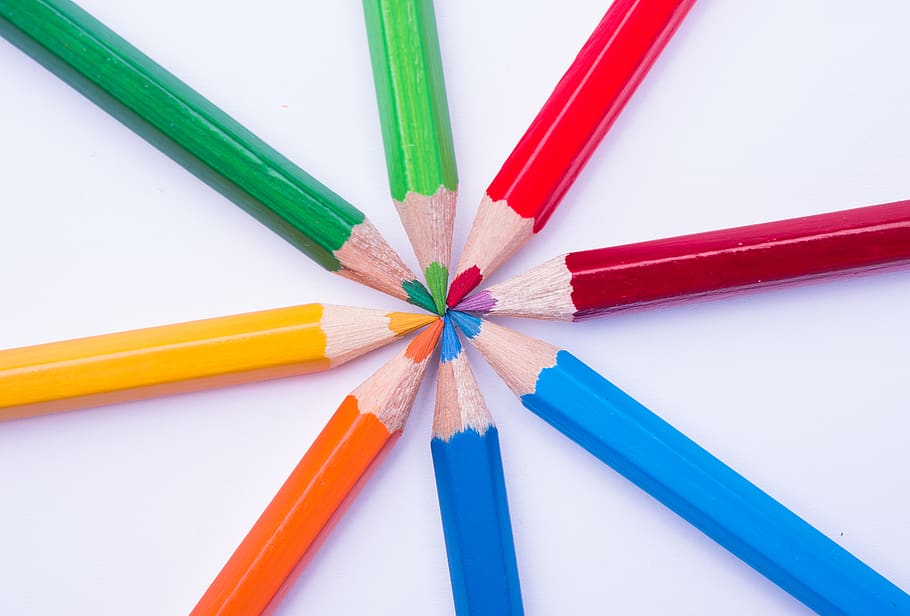 multi colored, pencil, choice, white background, colored pencil HD wallpaper