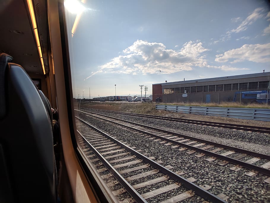 toronto, canada, 175 bethridge rd, train, train tracks, rail transportation HD wallpaper