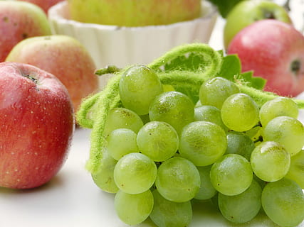 grapes, apple, water, unsprayed, left untreated, garden, pesticidal HD wallpaper