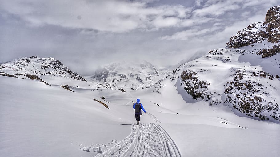 adventure, clouds, landscape, mountain, mountaineer, outdoors HD wallpaper