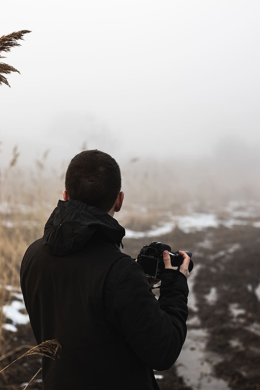 man holding camera, human, person, photographer, electronics HD wallpaper