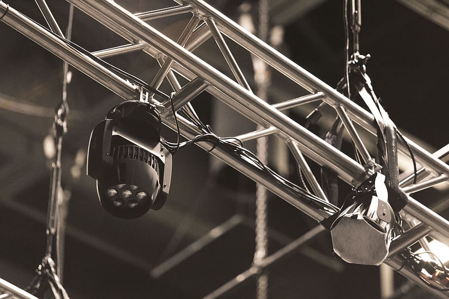 stainless, light, metal, ceiling, event, performance, concert HD wallpaper