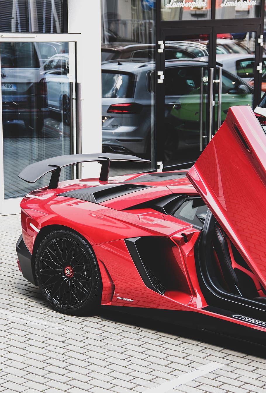 red Lamborghini, mode of transportation, car, land vehicle, motor vehicle HD wallpaper