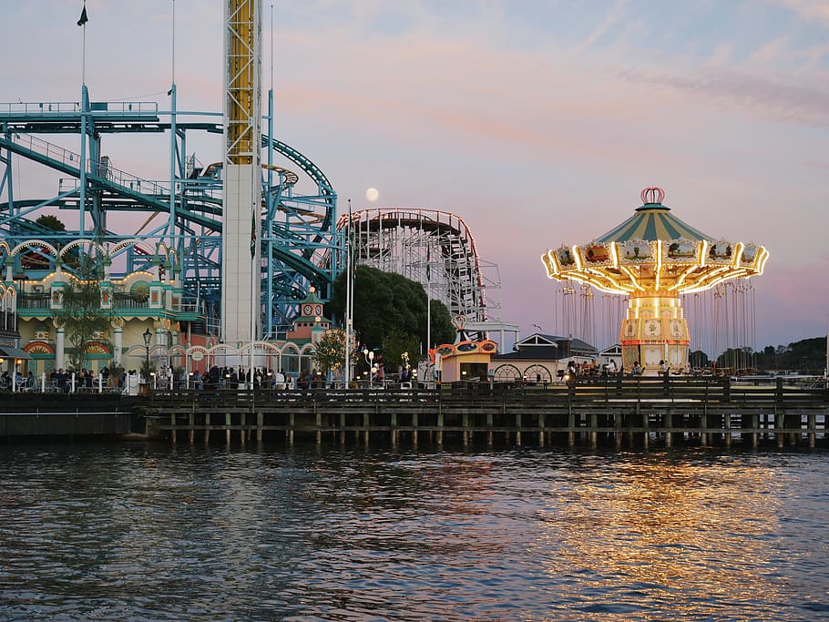 sweden, stockholm, rollercoaster, built structure, architecture HD wallpaper