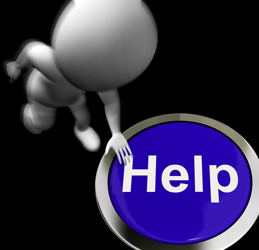 Help Pressed Meaning Aid Assistance Or Service, button, crisis