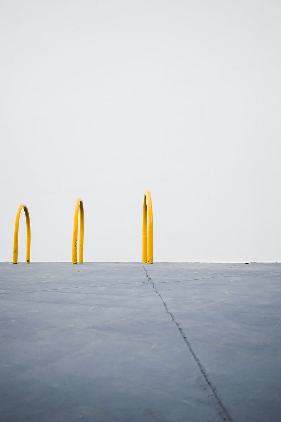 Three Yellow Arc Metals, bright, colors, daylight, daytime, environment HD wallpaper