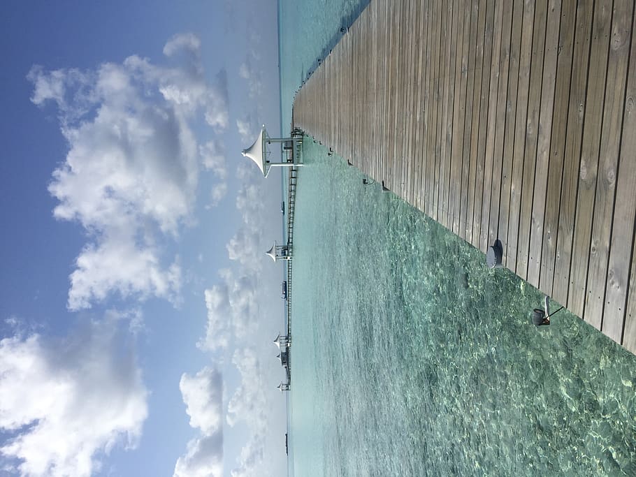 maldives, water, sea, sky, nature, cloud - sky, day, architecture HD wallpaper
