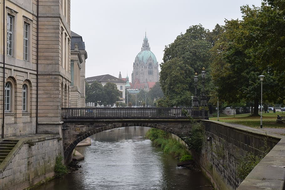 hanover, autumn, windy, historically, town hall, leash, building HD wallpaper