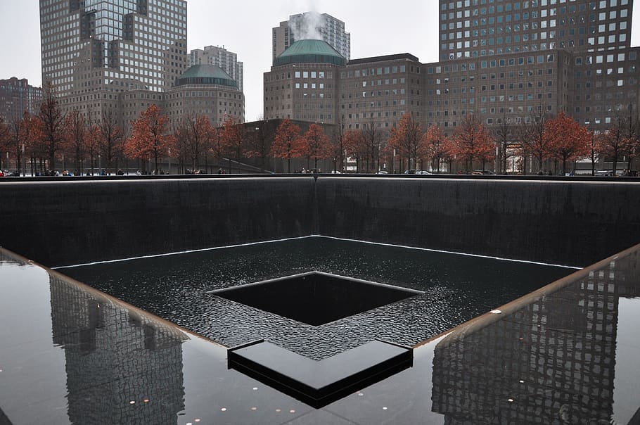 view of buildings, twintower, memorial, manhattan, newyork, nyc HD wallpaper