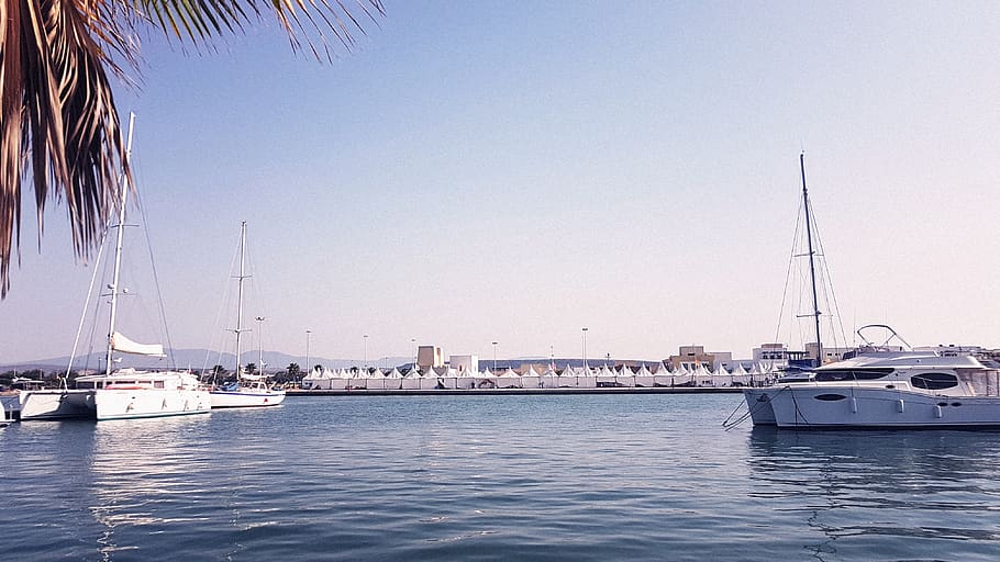 saidia, morocco, summer, blue, bleu, marina, boat, calme, water, HD wallpaper