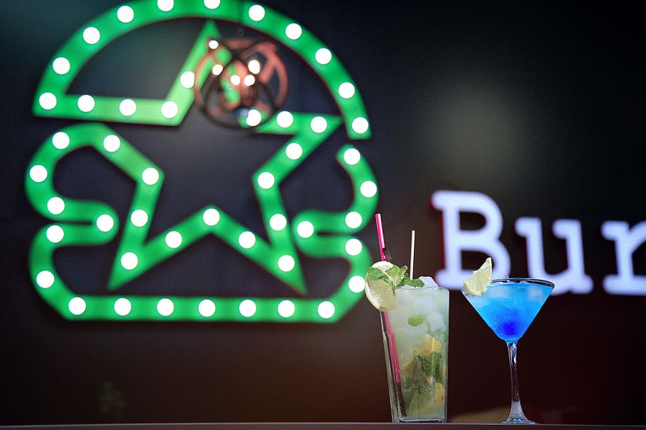 coctail, illuminated, drink, glass, food and drink, indoors HD wallpaper