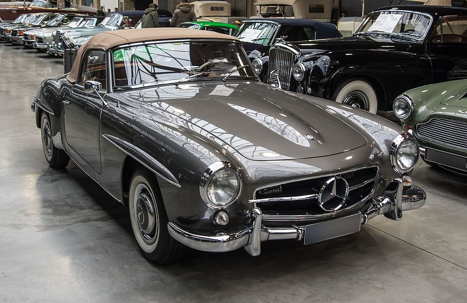 auto, mercedes, oldtimer, cabriolet, vehicle, transport system HD wallpaper