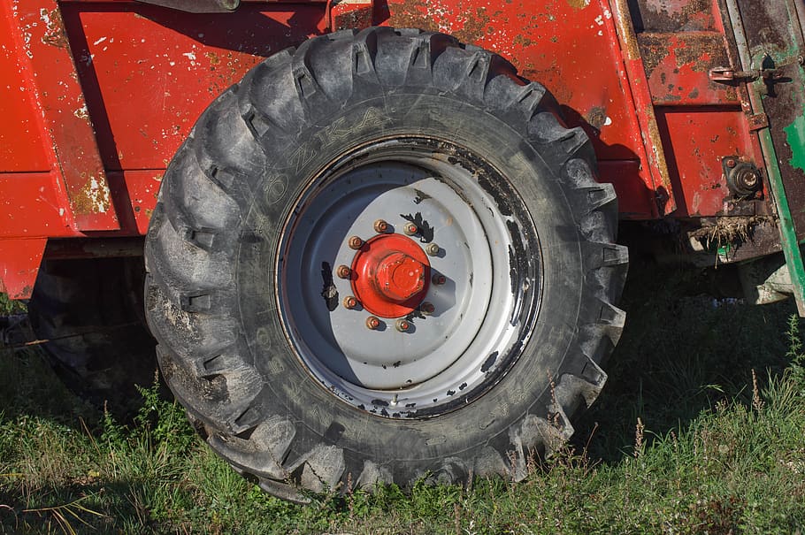 wheel, tire, rubber, trailer, transportation, red, mode of transportation HD wallpaper