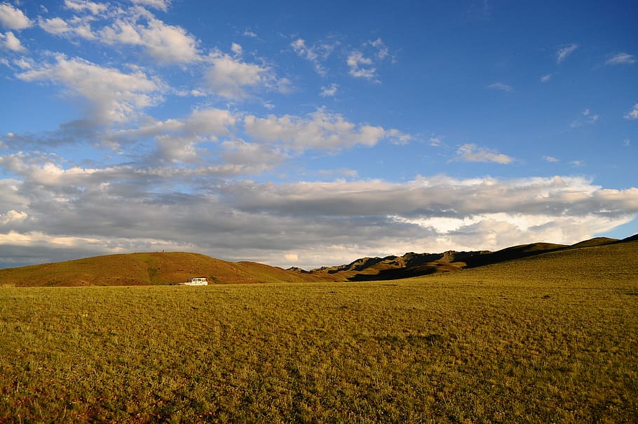 mongolia, steppe, nature, sky, sunset, environment, landscape HD wallpaper