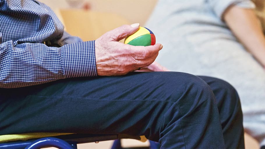 ball, people, old, elderly, man, sitting, human body part, adult HD wallpaper