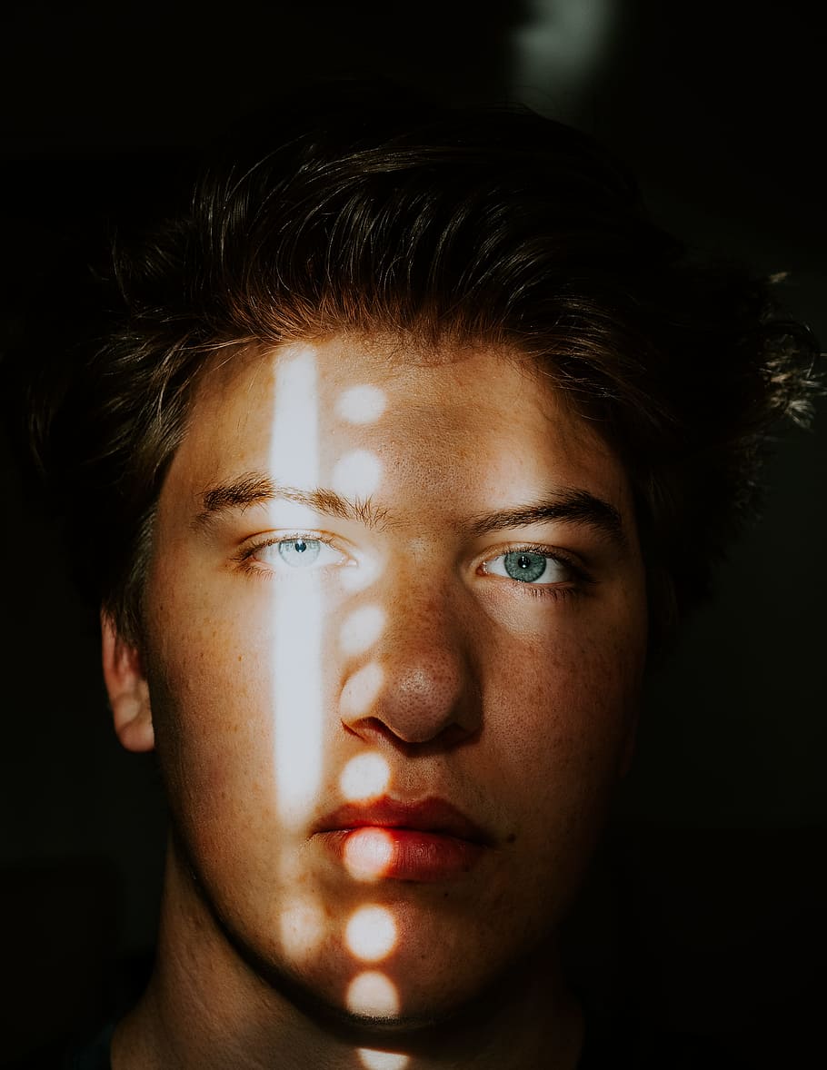 man face, male, sunlight, shadow, portrait, dark, outdoors, fashion HD wallpaper