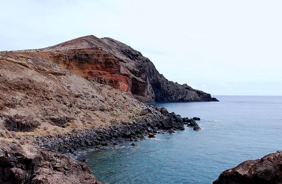 ocean, cliff, rocks, madera, water, landscape, sea, summer HD wallpaper
