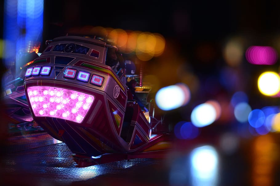 fair, urban, construction, architecture, colorful, illuminated HD wallpaper