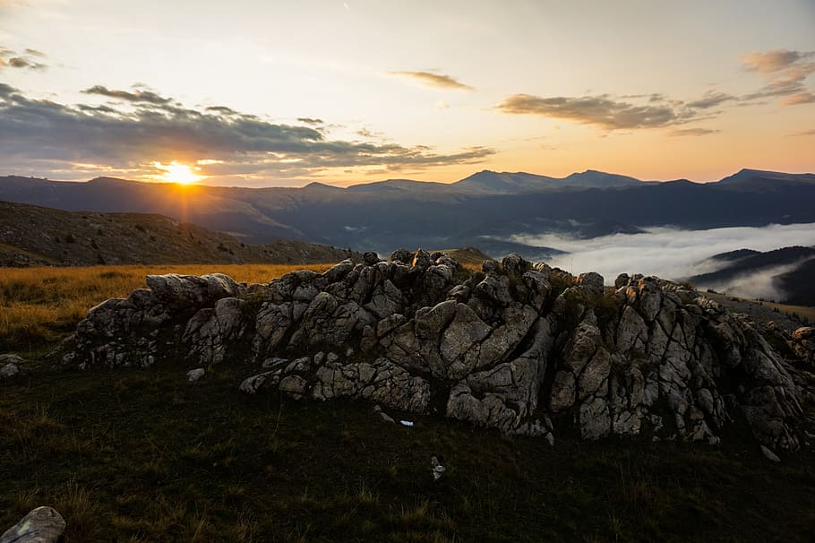 Landscape Photography Of Mountains, cloud, dawn, nature, rocks HD wallpaper