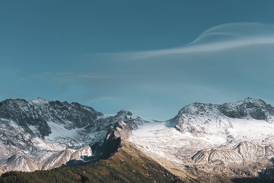 Mountain Peak, altitude, clouds, cold, daylight, frozen, high HD wallpaper