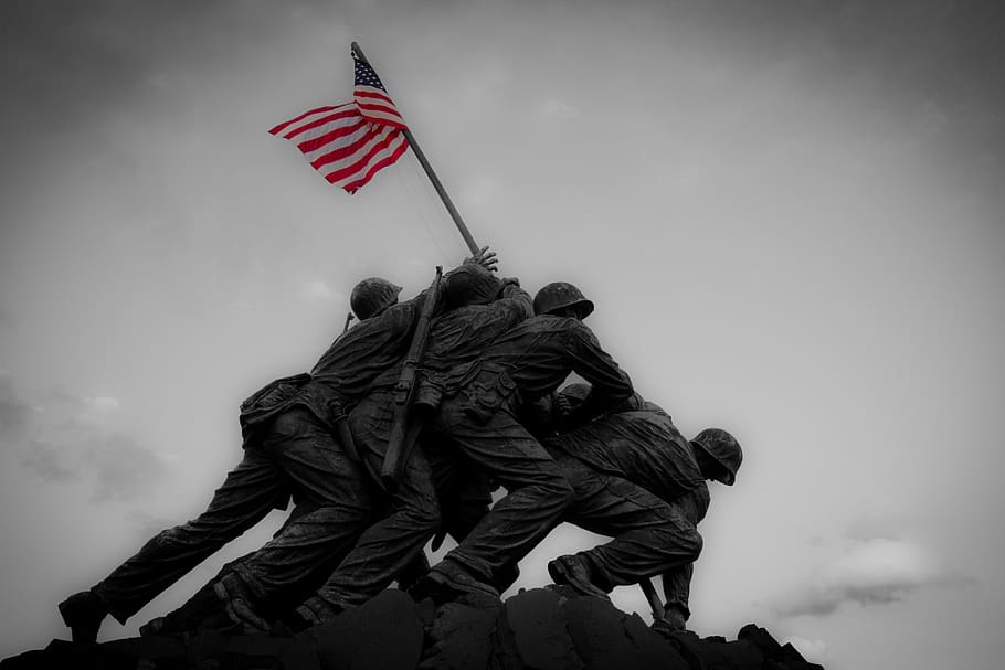 Raising the Flag on Iwo Jima Marine Corps War Memorial Anime, Anime, flag,  manga png | PNGEgg