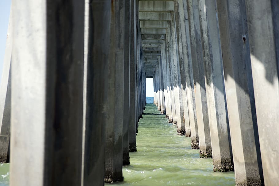 ocean, ocean view, bridge, in a row, no people, day, architecture HD wallpaper