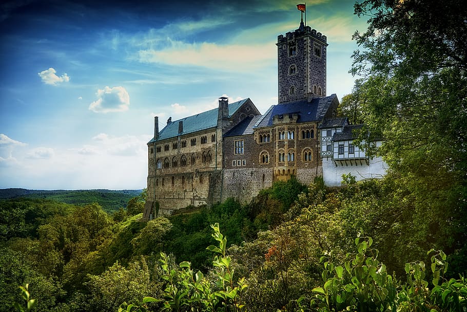 castle, wartburg castle, eisenach, thuringia germany, world heritage, HD wallpaper