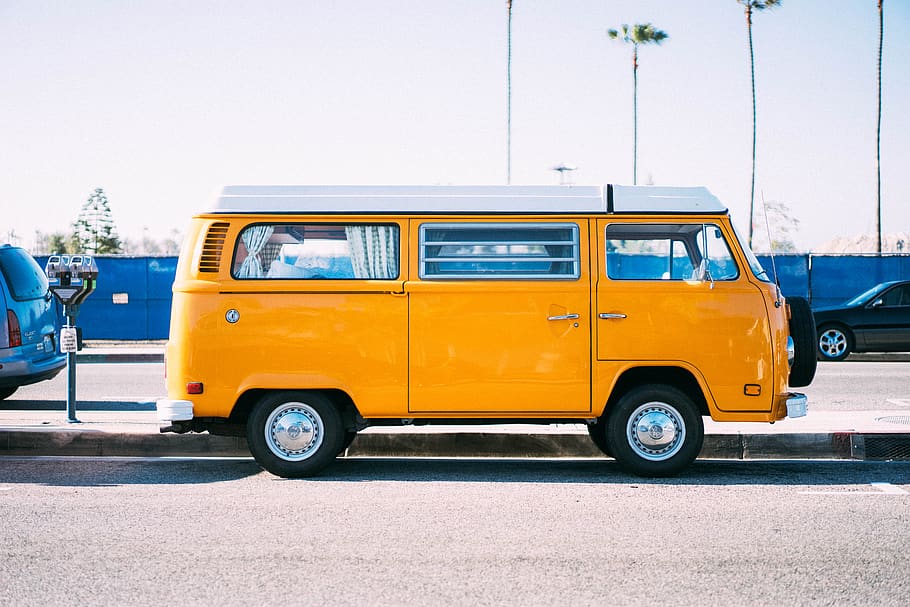 yellow, car, van, vehicle, travel, automotive, city, road, trip HD wallpaper