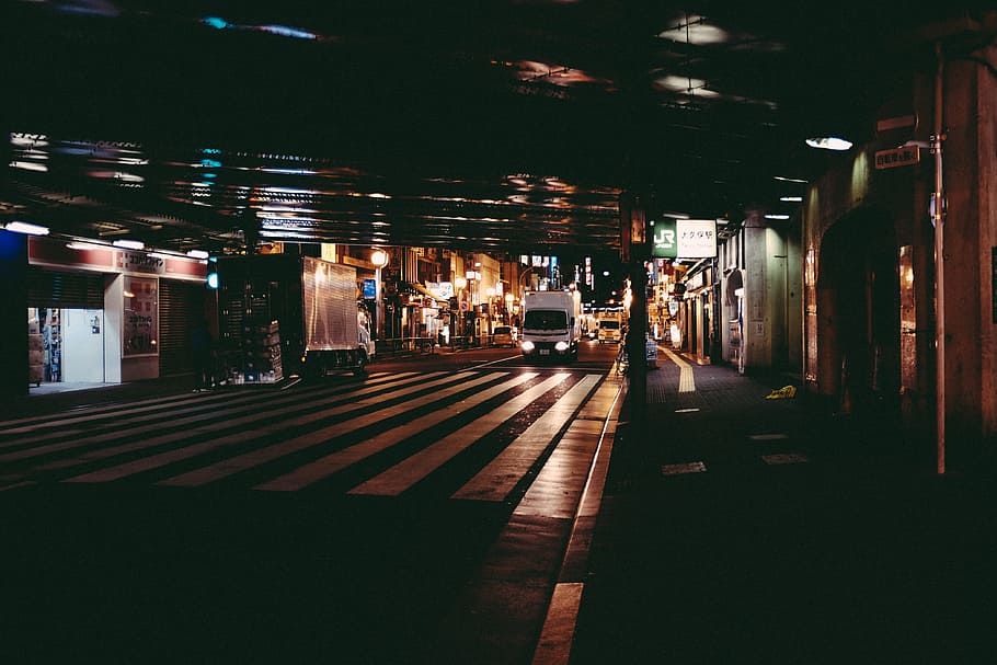 under, bridge, car, night, roads, streets, lights, architecture HD wallpaper