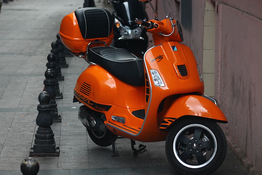 motorcycles, street, road, red, orange, mode of transportation HD wallpaper
