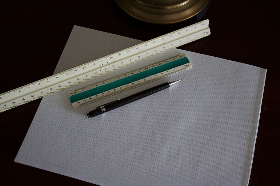 white ruler on paper, pen, publication, book, indoors, studio shot HD wallpaper