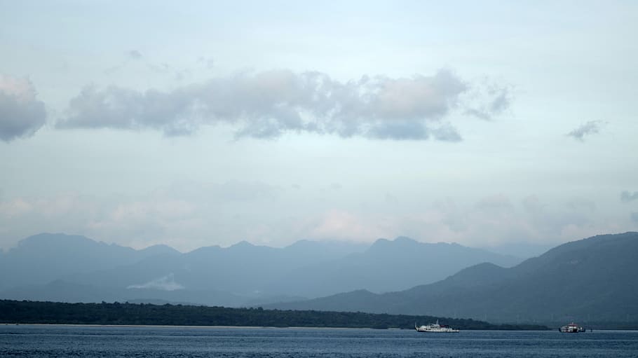 ocean, sea, strait, bali, west bali, boat, shipping, tourism HD wallpaper