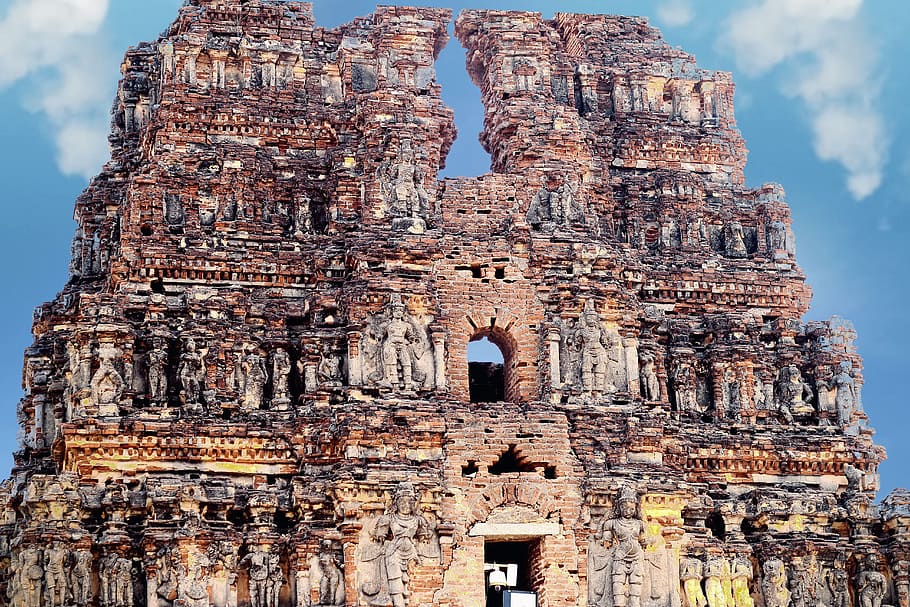 hampi, temple, india, ruins, unesco, site, architecture, built structure, HD wallpaper