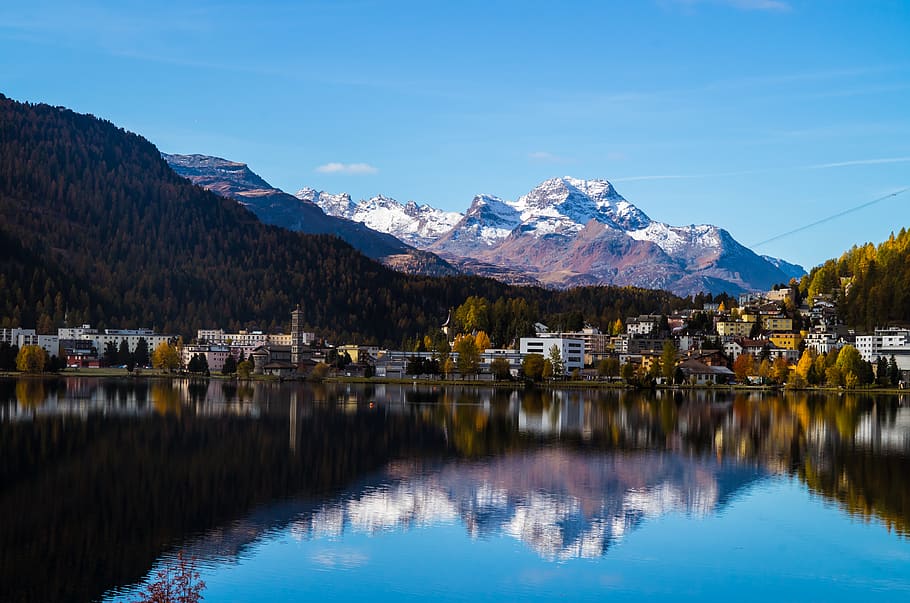 mountain, water, beauty in nature, sky, scenics - nature, mountain range HD wallpaper
