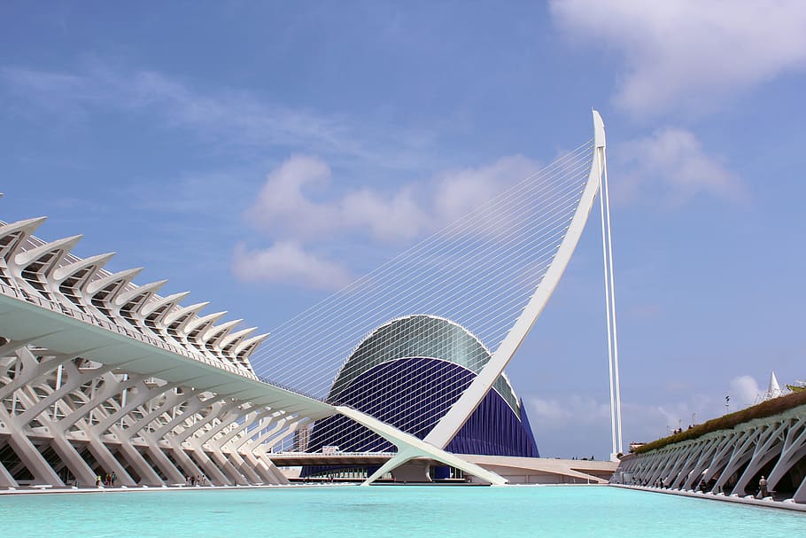 City of Arts and Sciences, Spain, architecture, blue, building HD wallpaper