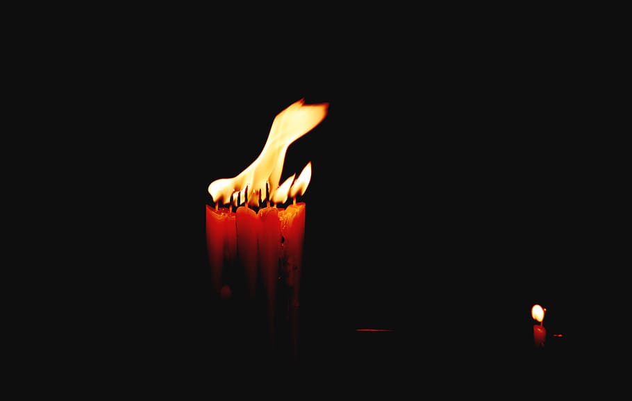 fire, candle, flame, light, spirituality, church, darkness HD wallpaper