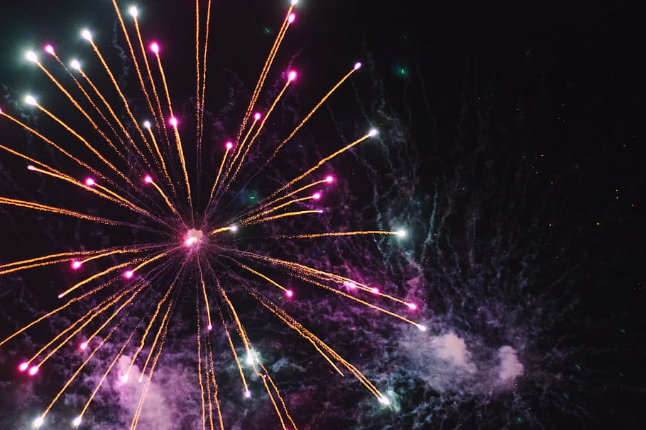 fireworks, explosion, light, colour, bonfire, night, 5th, november HD wallpaper