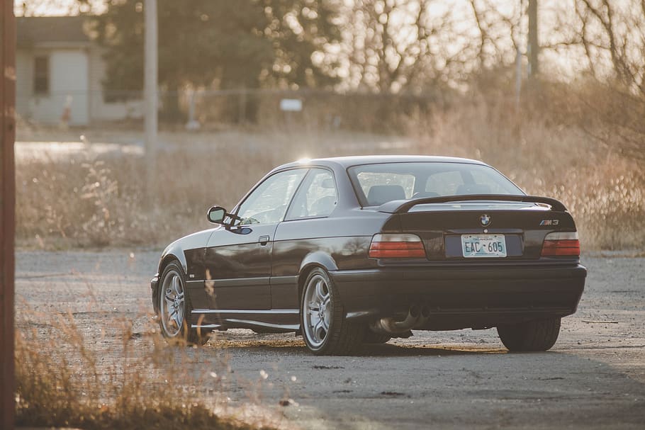black BMW coupe, car, mode of transportation, motor vehicle, land vehicle HD wallpaper